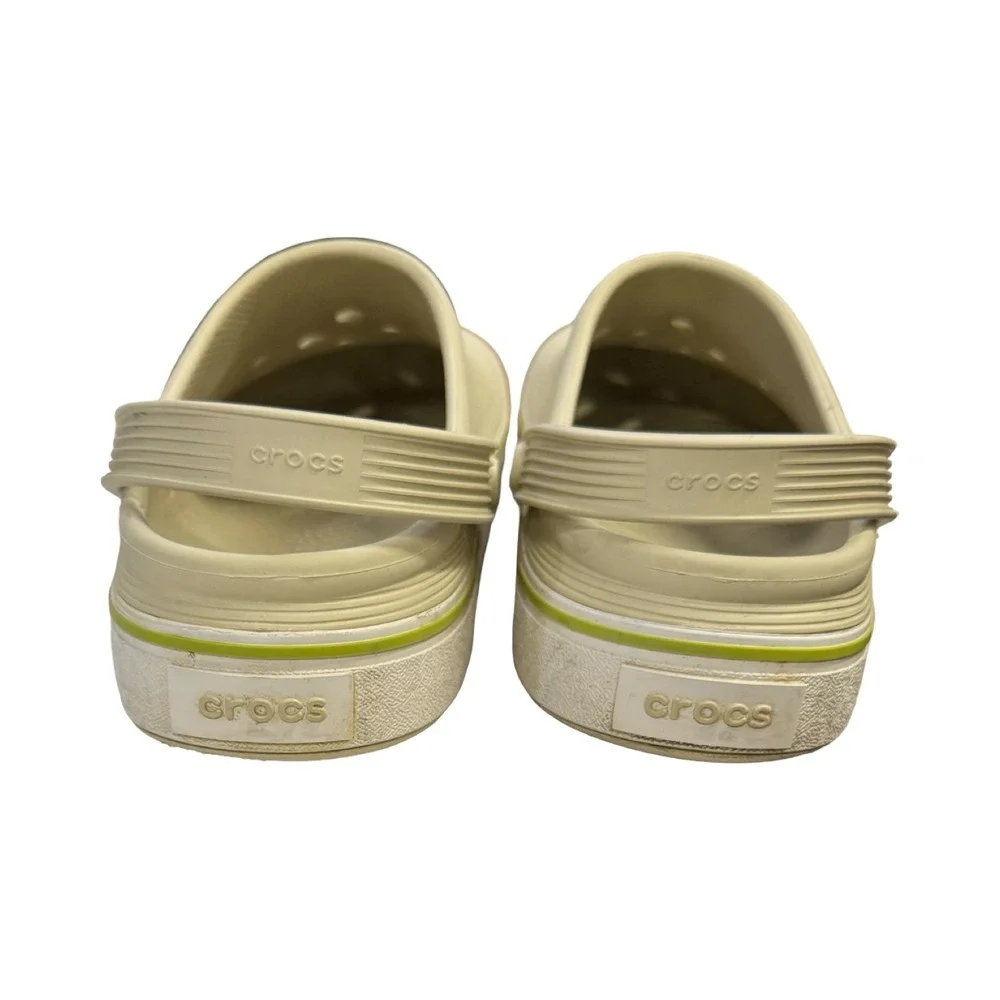 Crocs Crocband Clogs Beige Lime Green Mens Slip On Shoes M10 W12 casual beach